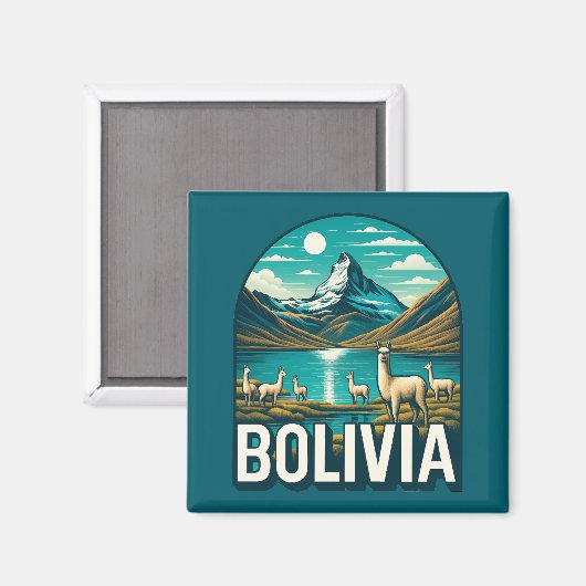 Bolivia Zuid-Amerika Magneet (Voorkant / Achterkant)