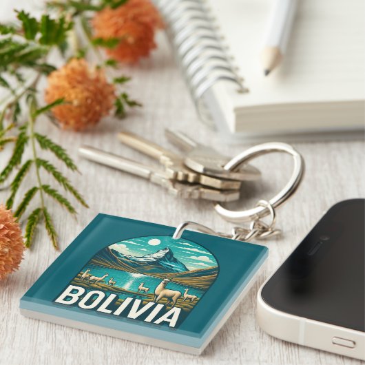 Bolivia Zuid-Amerika Sleutelhanger (Voorkant Rechts)