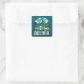 Bolivia Zuid-Amerika Vierkante Sticker (Tas)