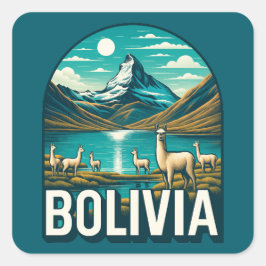Bolivia Zuid-Amerika Vierkante Sticker