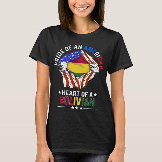 Boliviaans-Amerikaanse Bolivia T-shirt (Voorkant)