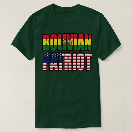 Boliviaans-Amerikaanse patriot Pride Heritage Flag T-shirt (Design voorkant)