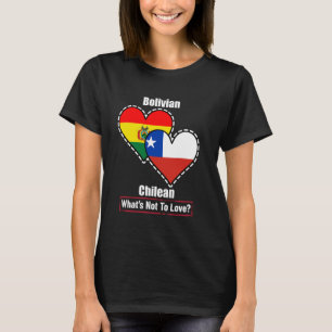 Boliviaans Chileens Hart Vlaggen Wat Niet Te Liefh T-shirt