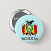 Boliviaans Emblem Ronde Button 5,7 Cm (Voorkant /achterkant)