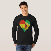 Boliviaans - Guyanese vlag Heart T-shirt (Voorkant volledig)