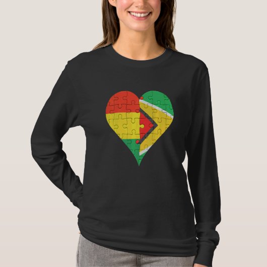 Boliviaans - Guyanese vlag Heart T-shirt (Voorkant)