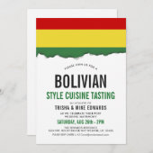 Boliviaanse keuken | Flag White Invite Kaart (Voorkant / Achterkant)