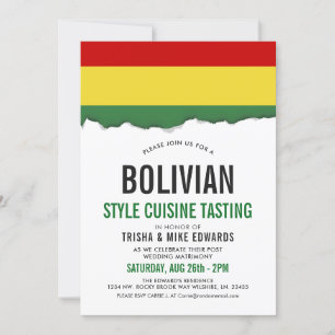 Boliviaanse keuken   Flag White Invite Kaart