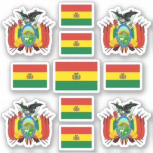 Boliviaanse staatssymbolen / wapenschild en vlag sticker
