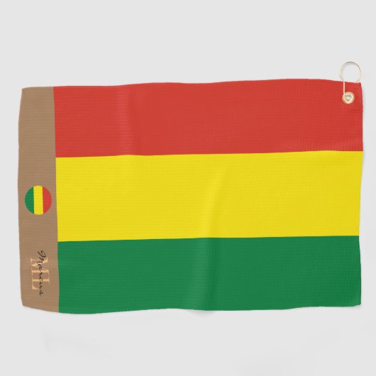 Boliviaanse vlag en Bolivia monogrammen / golfhand Golfhanddoek (Horizontaal)