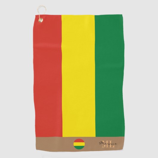 Boliviaanse vlag en Bolivia monogrammen / golfhand Golfhanddoek (Voorkant)