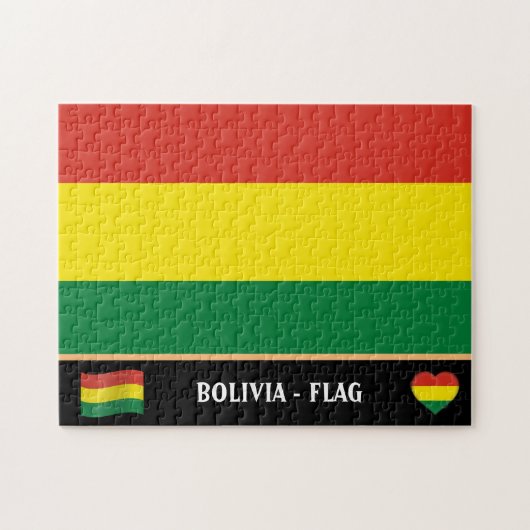 Boliviaanse vlag en Boliviaans land / Bolivia Legpuzzel (Horizontaal)