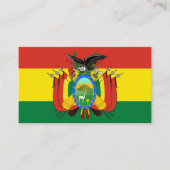 Boliviaanse vlag en wapenschild, vlag van Bolivia Visitekaartje (Voorkant)