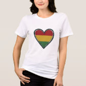 Boliviaanse Vlag Hart Ontwerp Tri-Blend Shirt (Voorkant)