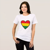 Boliviaanse Vlag Hart Tri-Blend Shirt (Voorkant volledig)