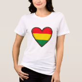 Boliviaanse Vlag Hart Tri-Blend Shirt (Voorkant)
