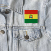 Boliviaanse vlag vierkante button 5,1 cm (In situ)