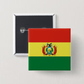 Boliviaanse vlag vierkante button 5,1 cm (Voorkant /achterkant)