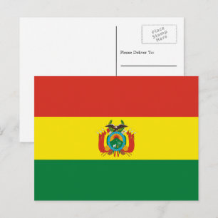 Boliviaanse vlag, vlag van Bolivia Briefkaart