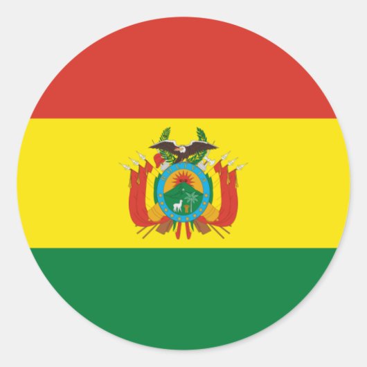 Boliviaanse vlag, vlag van Bolivia Ronde Sticker (Voorkant)