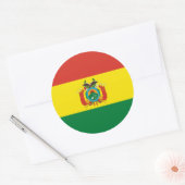 Boliviaanse vlag, vlag van Bolivia Ronde Sticker (Envelop)