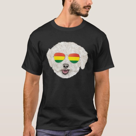 Bolivian Flag Bichons Frise Dog Bolivia Pocket T-shirt (Voorkant)