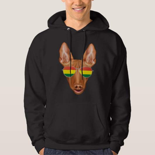 Bolivian Flag Pharaoh Hound Dog Bolivia Pocket Hoodie (Voorkant)