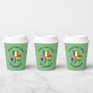 Bolivian Irish American Shamrock Personalized Text Papieren Bekers