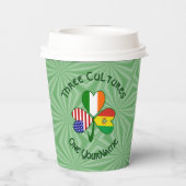 Bolivian Irish American Shamrock Personalized Text Papieren Bekers (Achterkant)