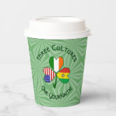 Bolivian Irish American Shamrock Personalized Text Papieren Bekers (Voorkant)