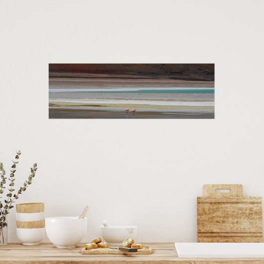 Bolivian Lagoon with Flamingos - Photograph Poster (Keuken)
