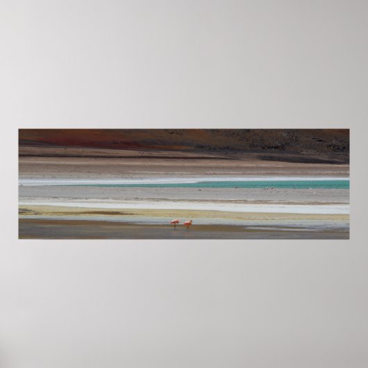 Bolivian Lagoon with Flamingos - Photograph Poster (Voorkant)