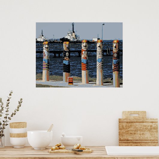 Bollards Geelong Oceanfront Poster (Keuken)