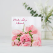 bolle roze rozen Moederdag Brunch Kaart (Staand voorkant)