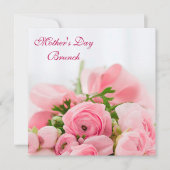 bolle roze rozen Moederdag Brunch Kaart (Voorkant)