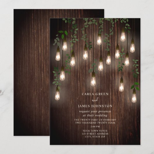 bollen Botanische Rustige Wood Weddenschap Kaart (Voorkant / Achterkant)