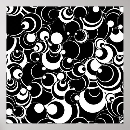 bollen en cirkels zwart-wit Abstract Poster (Voorkant)