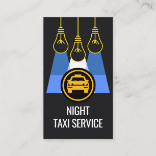 Bollen Schijnend Bij Nacht Taxi Dienst Visitekaartje
