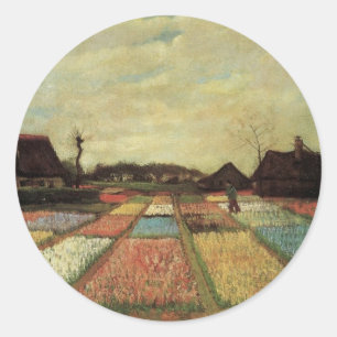 Bollenvelden door Vincent van Gogh. Ronde Sticker