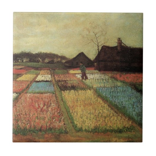 Bollenvelden door Vincent van Gogh Tegeltje (Voorkant)