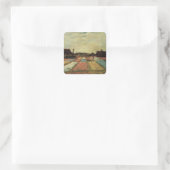 Bollenvelden door Vincent van Gogh Vierkante Sticker (Tas)