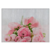 bolling van roze rozen snijplank (Voorkant)