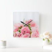 bolling van roze rozen vierkante klok (Huis)
