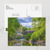 Bollinger Mill en Burfordville Covered Bridge Briefkaart (Voorkant / Achterkant)