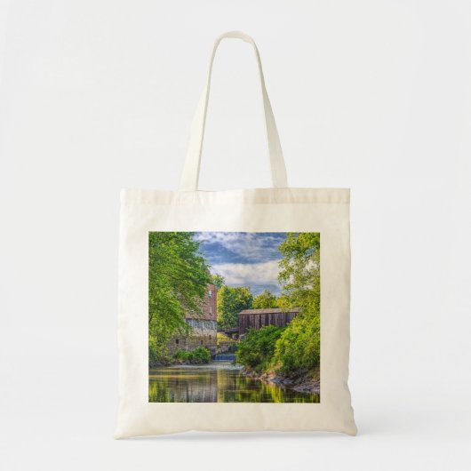 Bollinger Mill en Burfordville Covered Bridge Tote Bag (Voorkant)