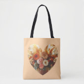 Bolloming Heart Full Print Canvas tas (Voorkant)