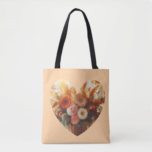 Bolloming Heart Full Print Canvas tas (Voorkant)