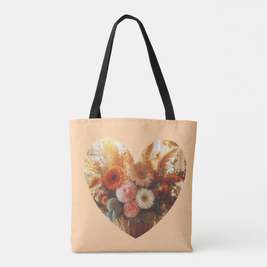 Bolloming Heart Full Print Canvas tas (Achterkant)