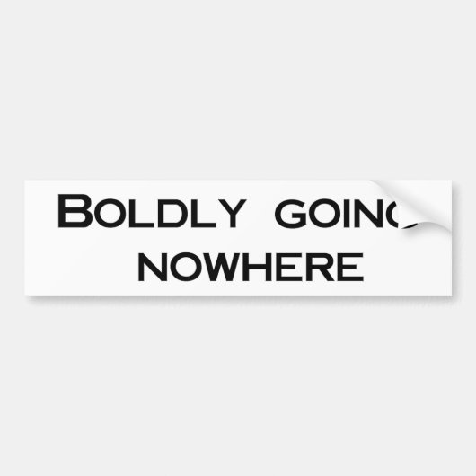 Bolly Going Nowhere Bumpersticker (Voorkant)