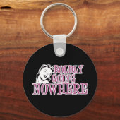 Bolly Going NOWHERE Retro Lady Pink Sleutelhanger (Voorkant)